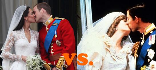 El príncipe William y Kate vs. Príncipe Carlos y Princesa Diana