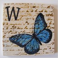 Monogramm Cobalt Blue Butterfly Coaster komplekt, 15,00 dollarit