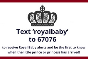 Teksti " royalbaby"