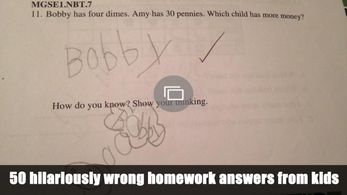jawaban pekerjaan rumah yang lucu