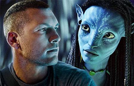Sam Worthington et Zoe Saldana dans Avatar