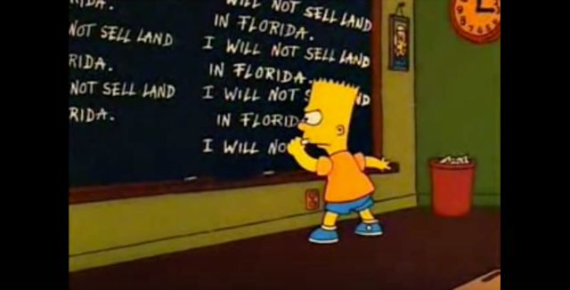 Bart Simpson is linkshandig