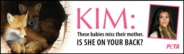 Cartelera de PETA de Kim Kardashian