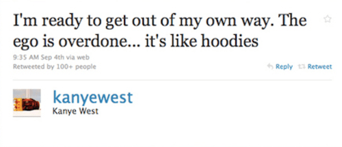 Kanye West tuitea sobre egos y sudaderas con capucha