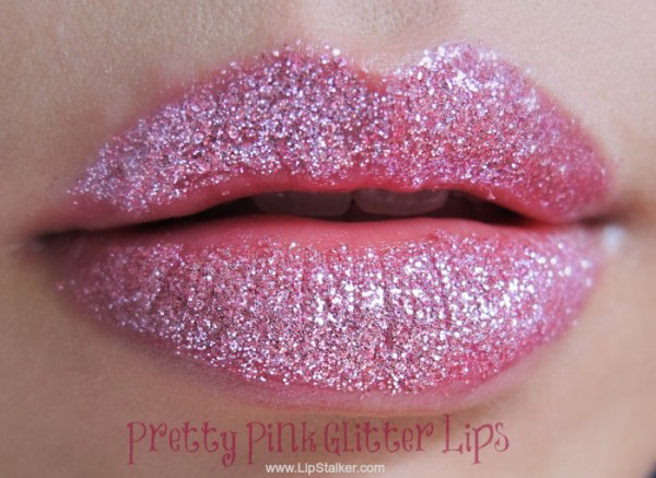 Roze glitter lippen