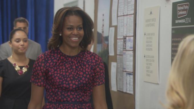 First Lady Michelle Obama gör cameo i Parks and Recreation säsongsavslutning