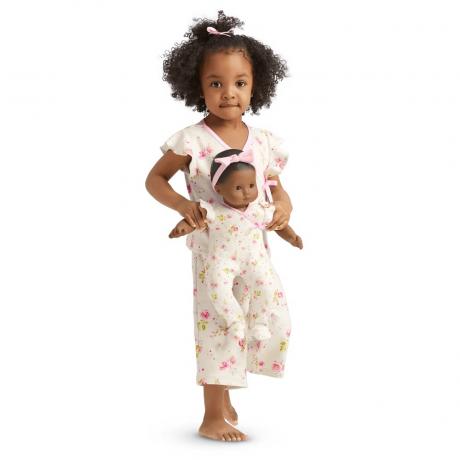 Piyama Mekar Cantik Gadis Amerika untuk Gadis Kecil & Boneka Bayi Bitty