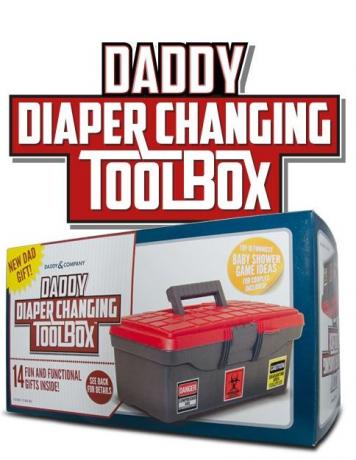La caja de herramientas para cambiar pañales de papá