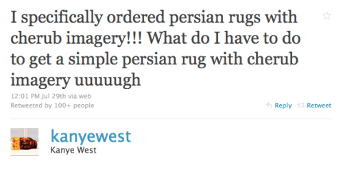 Kanye West lucha por encontrar una alfombra persa con imágenes de querubines
