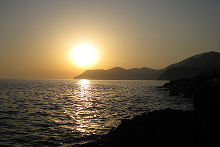 zachód słońca w Cinque Terre
