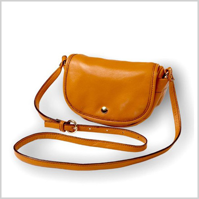 Clava Bags Page Leather Mini Crossbody in Tan