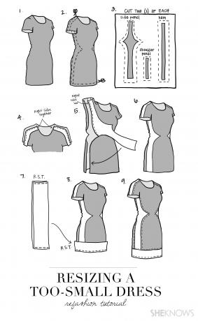 Како претворити премалу хаљину у елегантну нову хаљину