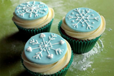 Schneeflocken-Cupcakes