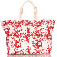 Jute tote med blomsterprint