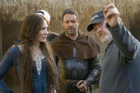 Cate Blanchett, Russell Crowe i Ridley Scott na planie Robin Hooda