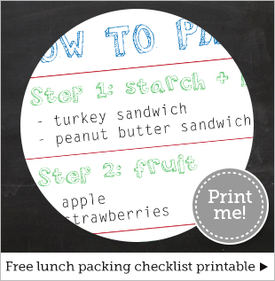 Checkliste für das Lunchpaket
