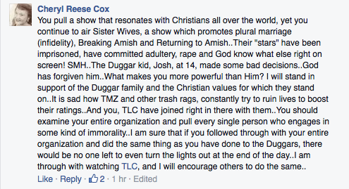 Сообщение Дуггара в Facebook