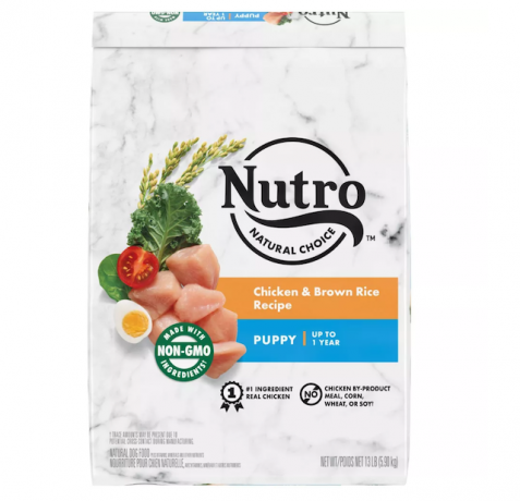 وصفة Nutro Natural Choice بالدجاج والأرز البني لأطعمة الجرو الجافة