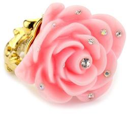 Кольцо с розовым цветком