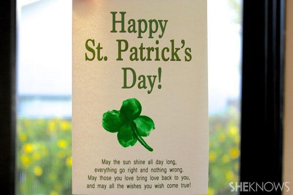 Kartu Hari St. Patrick dengan cap jempol