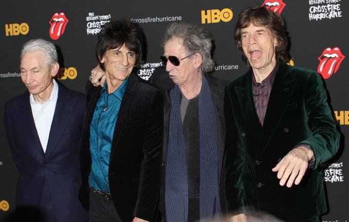 Die Rolling Stones auf dem roten Teppich