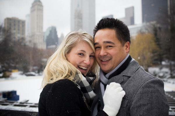 Paar im Winterurlaub in NYC