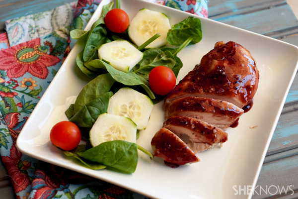 Poulet balsamique aux framboises