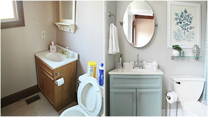 Vannas istabas pārveidošana pirms un pēc