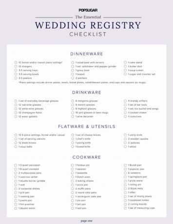 Checkliste für das Popzucker-Hochzeitsregister
