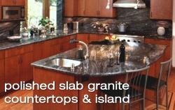 Polierte Granitplatten und Insel