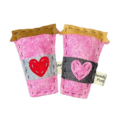 Made by Tricia Valentine's Coffee cup cat toy toy