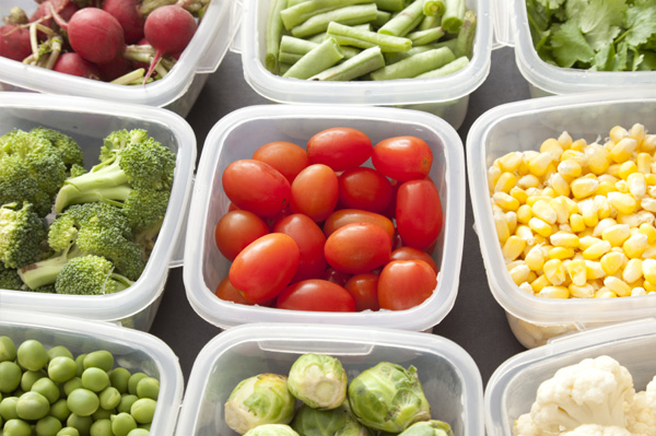 Verduras en contenedores