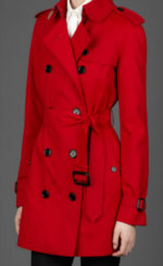 czerwony płaszcz przeciwdeszczowy Burberry