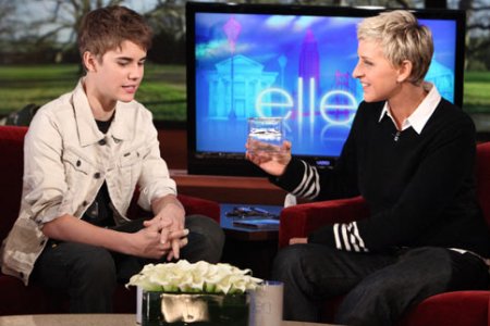 Justin Bieber og Ellen DeGeneres