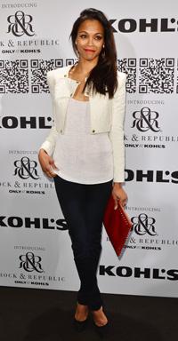 Zoe Saldana op de Rock & Republic voor Kohl's Fashion Show