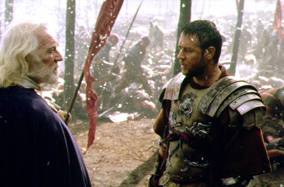 Richard Harris i Russell Crowe u Gladijatoru