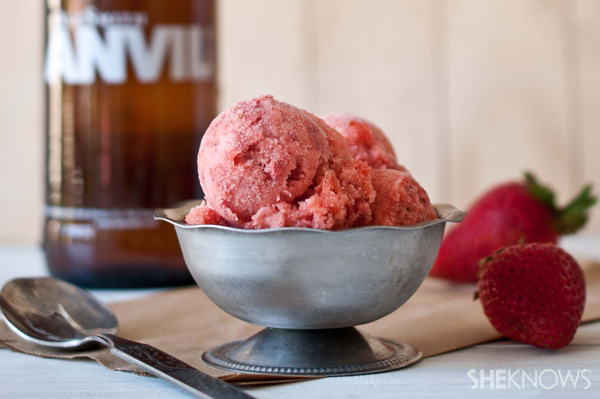 sorbet van aardbeienbier