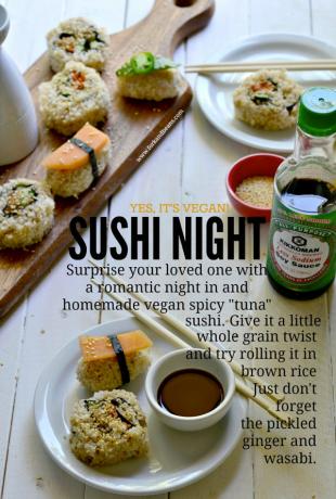 Fűszeres vegán " tonhal" sushi