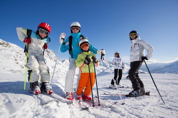 가족 스키 겨울 스포츠