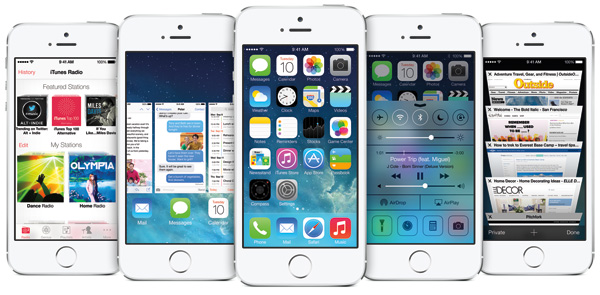 iPhone 5s под управлением iOS7
