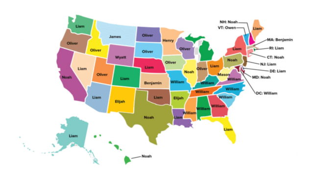 Boys 'Names by State 2016 BuzzFeed