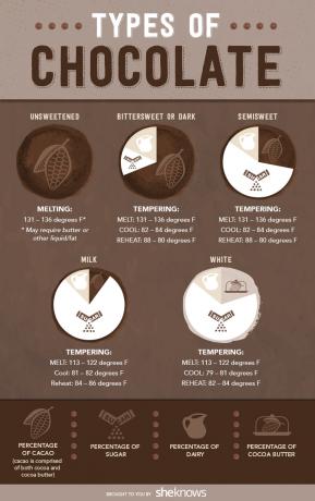 rodzaje czekoladowej infografiki