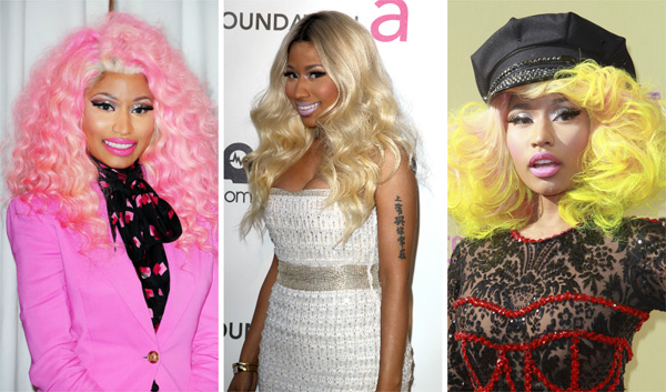 De regenboogkleurige lokken van Nicki Minaj