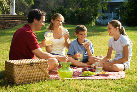 Rodinný piknik v parku