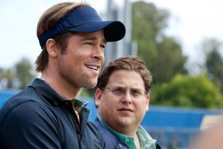 Brad Pitt y Jonah Hill en Moneyball