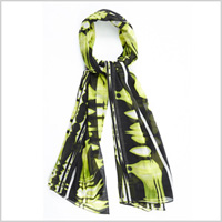 Sjaal met zwarte en limoenprint