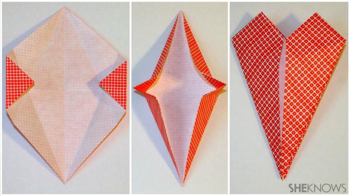A szív formájának elkészítése origami papírból