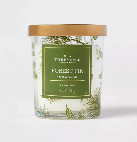 Threshold Holiday Forest Fir Glass Jar Candle. 