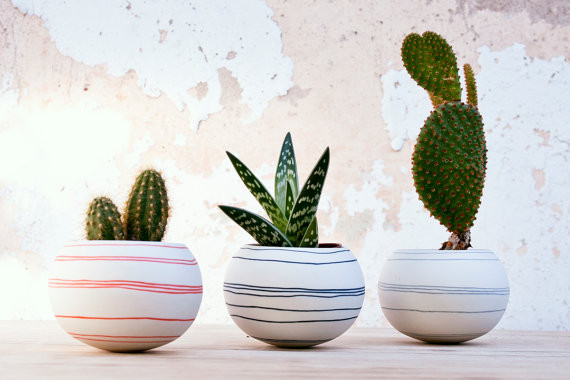 Beste planter på Etsy | Stripet Planter