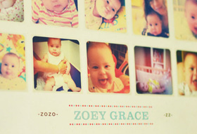 Babys erstes Jahr Poster von Paperfingers
